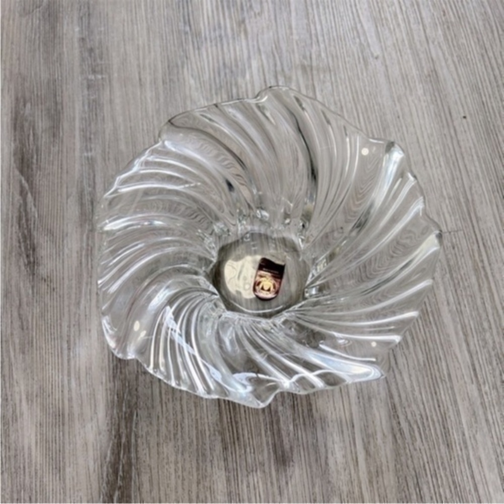 Vintage mid century WALTHERGLAS crystal candy serving dish. Made in Germany.